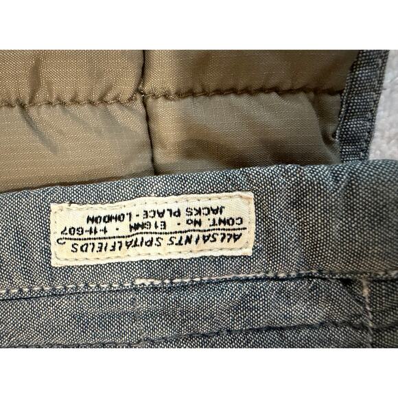 All Saints Spitalfields Co Vintage Mens Chambray Quilted light Shirt Jacket Sz-M - Picture 8 of 11